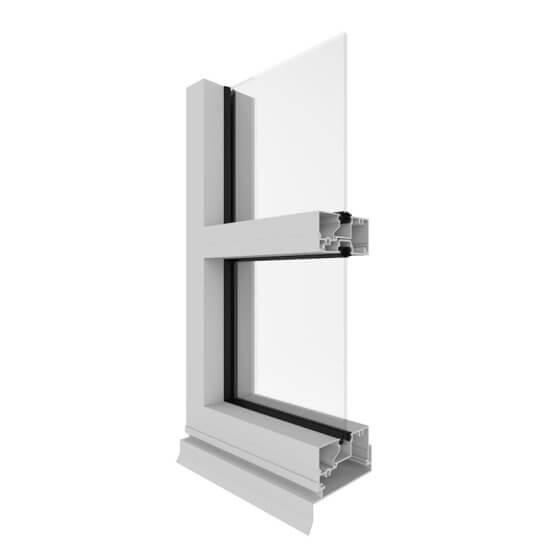 AGS Commercial 300 Narrowline Single Glazed (76mm) Corner Image.