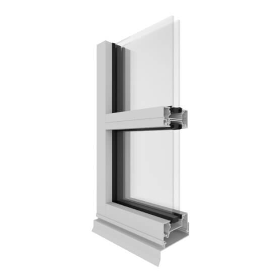 AGS 325 Narrowline Double Glazed (76mm) Corner Image.