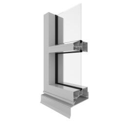 AGS Commercial 400 Narrowline Single Glazed (100mm) Corner Image.