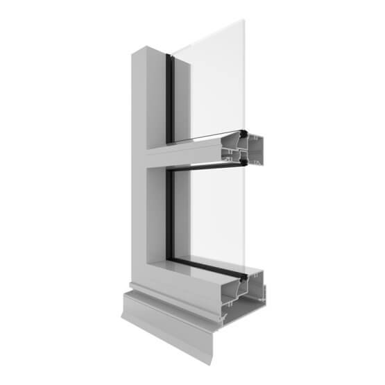 AGS Commercial 400 Narrowline Single Glazed (100mm) Corner Image.