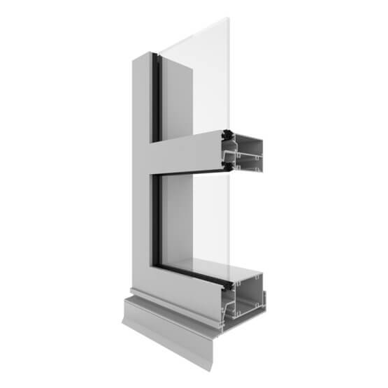 Capral's AGS Commercial 419 Flushline Slingle Glazed (100mm) Corner Image.