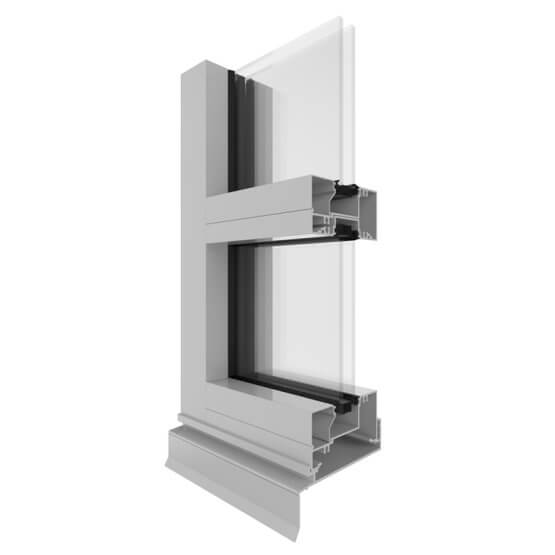AGS Commercial 425 Narrowline Double Glazed (100mm) Corner Image.
