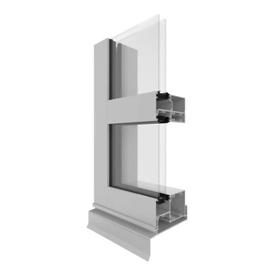 AGS Commercial 429 Flushline Double Glazed (100mm) Corner Image.