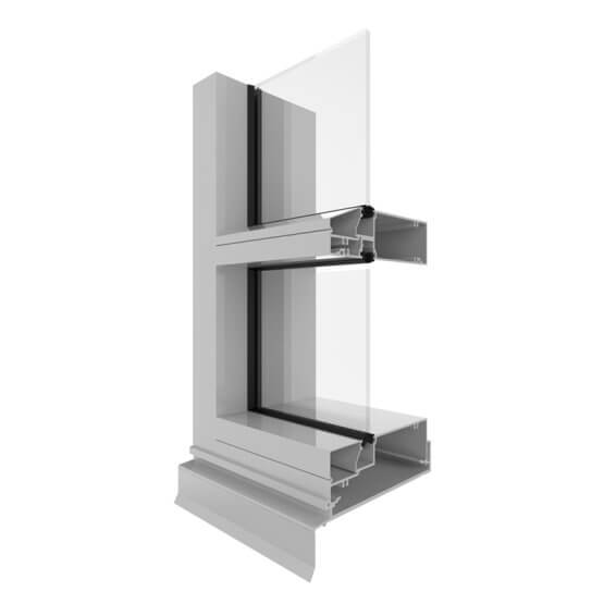 AGS Commercial 601 Narrowline Offset Single Glazed (150mm) Corner Image.