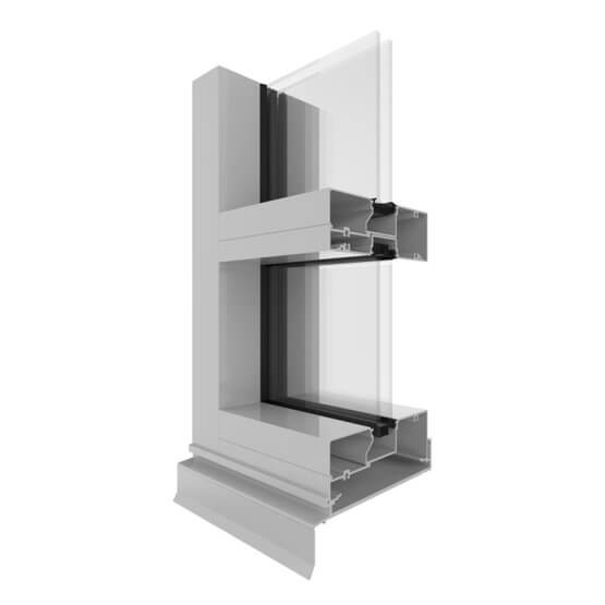 AGS Commercial 625 Narrowline Double Glazed (150mm) Corner Image.
