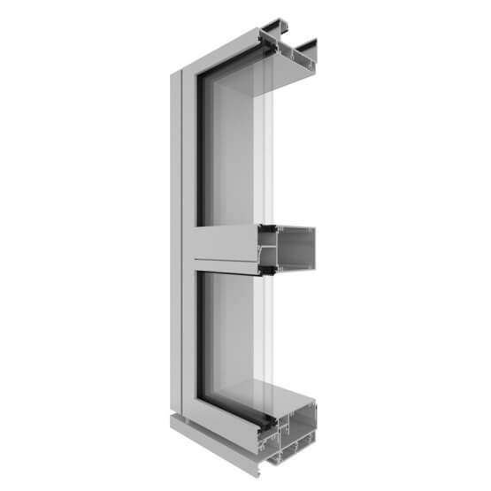 AGS Commercial CW150 150mm Curtain Wall Corner Image.