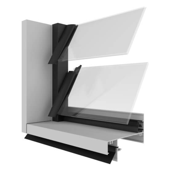 Capral's Urban Plus 393 Louvre Window Corner Image.