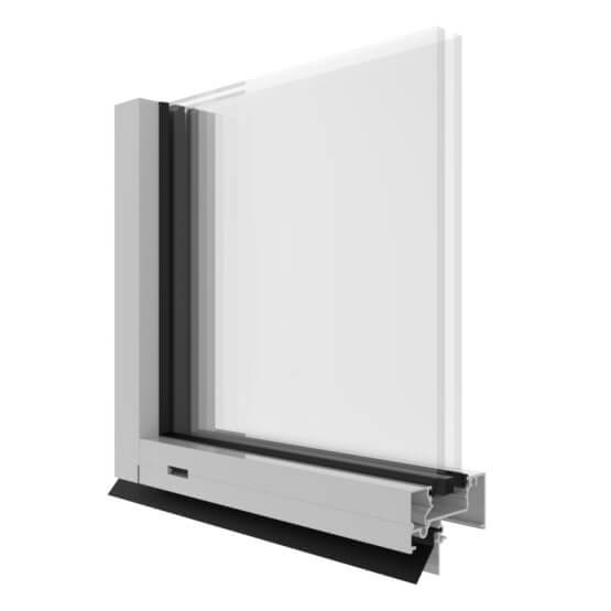 Urban Plus 300 Fixed Light Window (76mm) Corner Image.