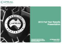 2012 Full-Year Results Presentation