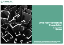 2013 Half-Year Results Presentation