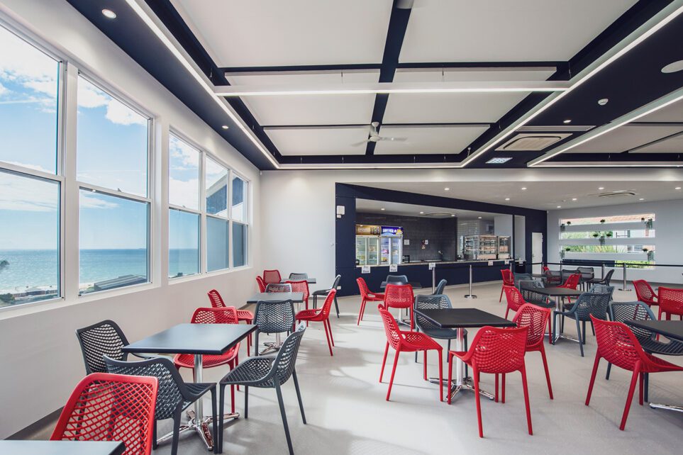 Capral's Project Bunbury Senior High School Cafeteria using Capral window and building systems.