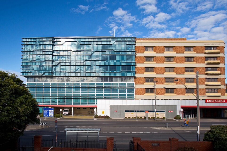 Capral's Project University Hospital Geelong Expansion using Capral window and building systems.