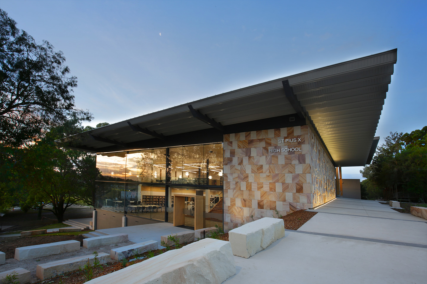 Capral's Project St Pius X High School using Capral window and building systems.