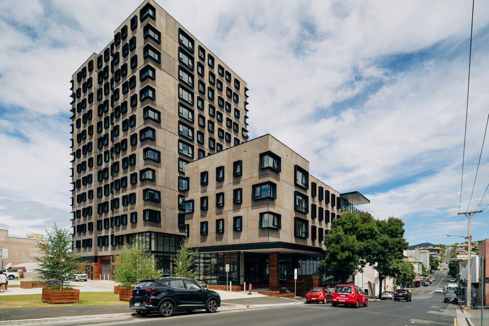 Capral's Project UTAS Student Accommodation using Capral window and building systems.