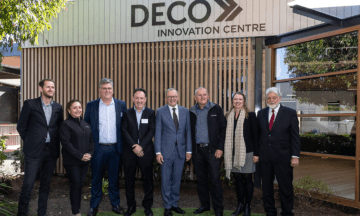 The team from Capral and Deco with Prime Minister outside Deco head office