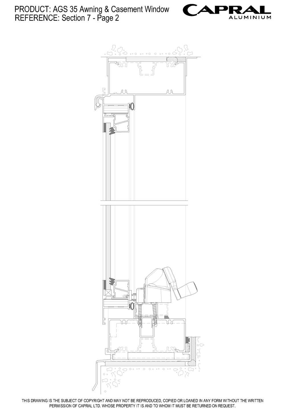 AGS 35 Awning Casement 1 Overlap Narrowline VER