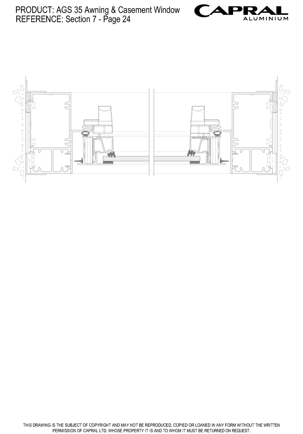 AGS 35 Awning Casement - Integrated Awning HOR
