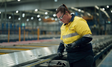 A lady testing Alba's Aluminium