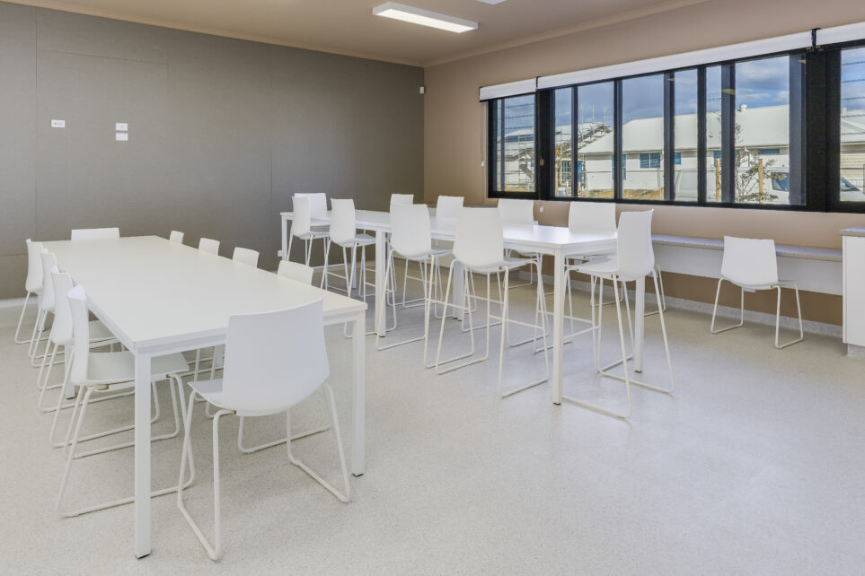 A photo of Monterey Community facility feautring capral window and door systems.