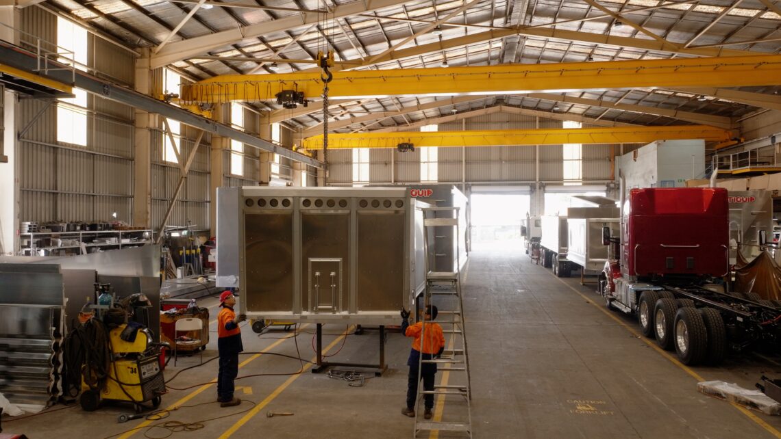 A wide shot of muscat trailers creating a trailer
