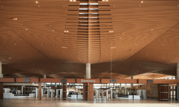 Western Sydney International Airport Feature Ceiling, courtesy of Multiplex, Aran Anderson Photography