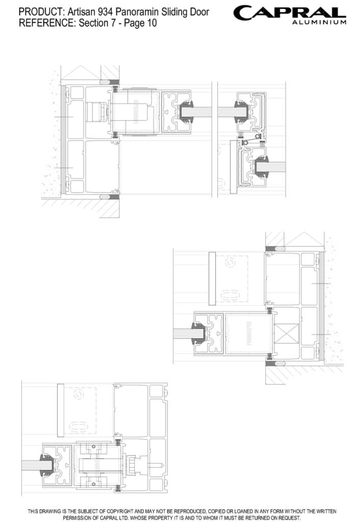 Capral Rope Track Artisan Architectural 934 Panoramic Sliding Door - Capral