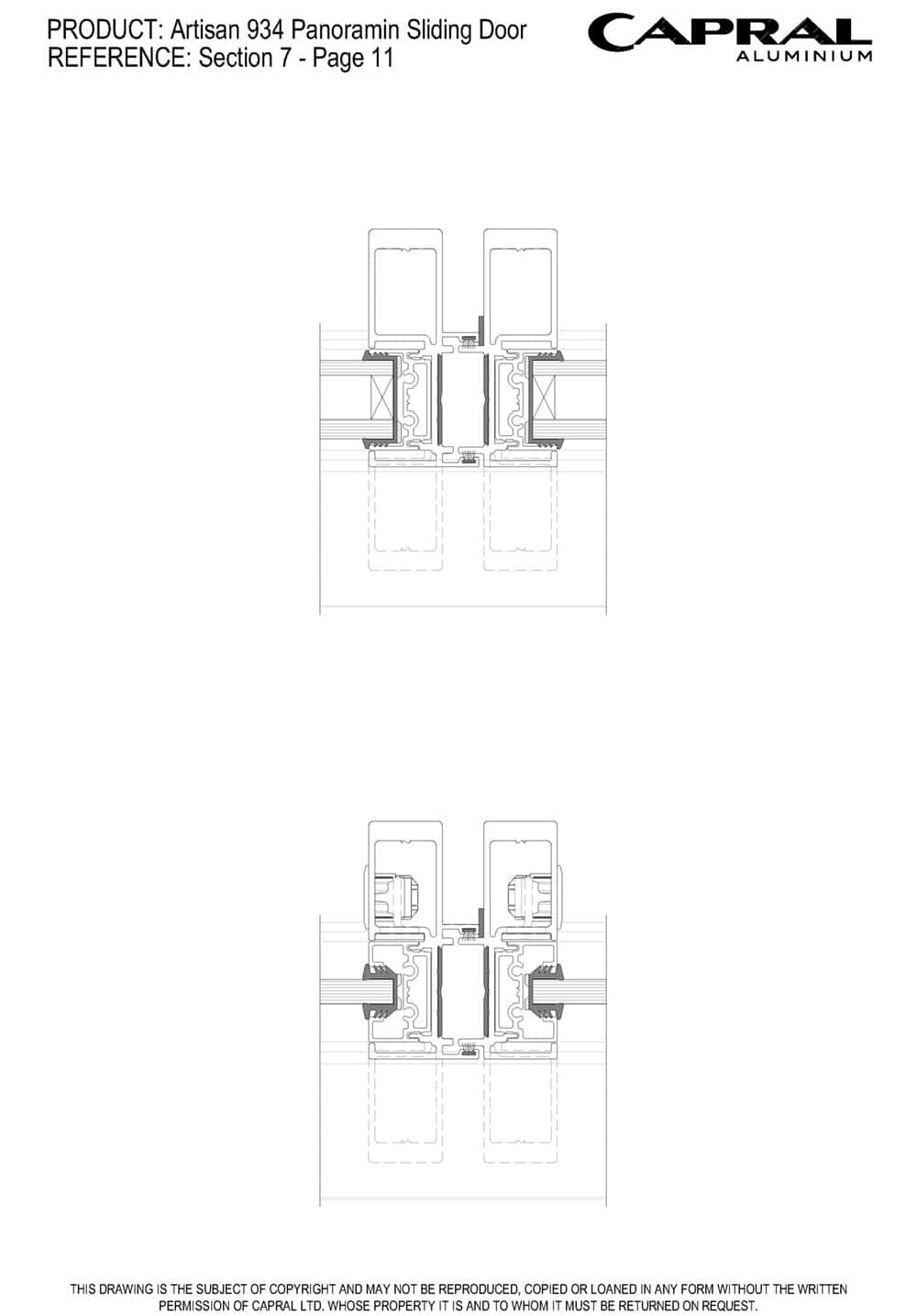 Capral Rope Track Artisan Architectural 934 Panoramic Sliding Door - Capral