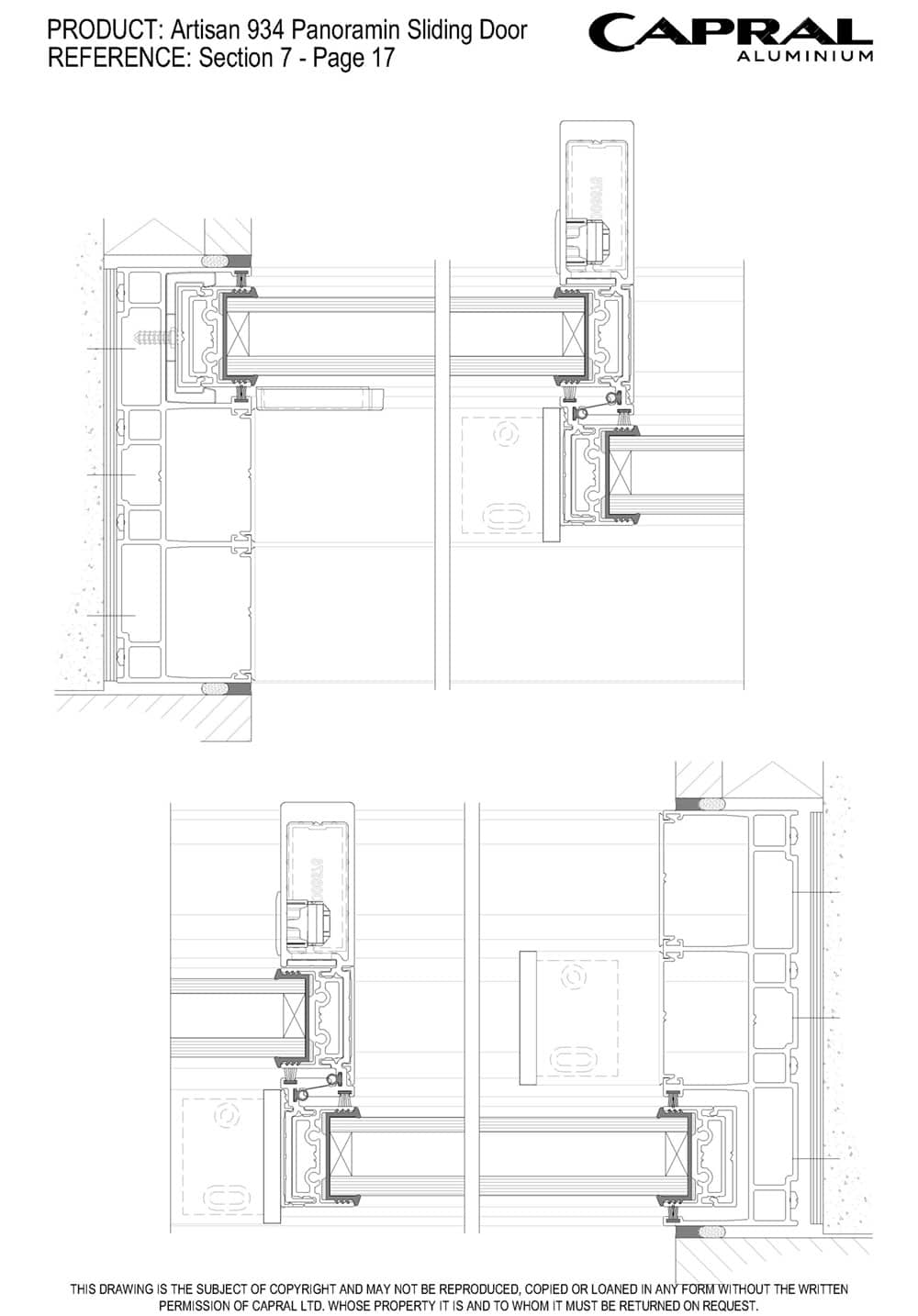 Capral Rope Track Artisan Architectural 934 Panoramic Sliding Door - Capral