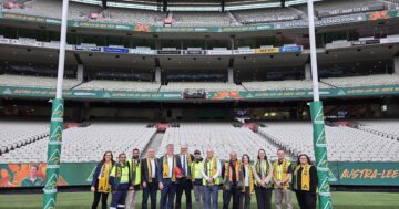 capral team with tim ayres at Australian Made Week MCG