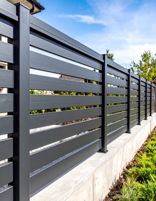slats and fencing - modern fence