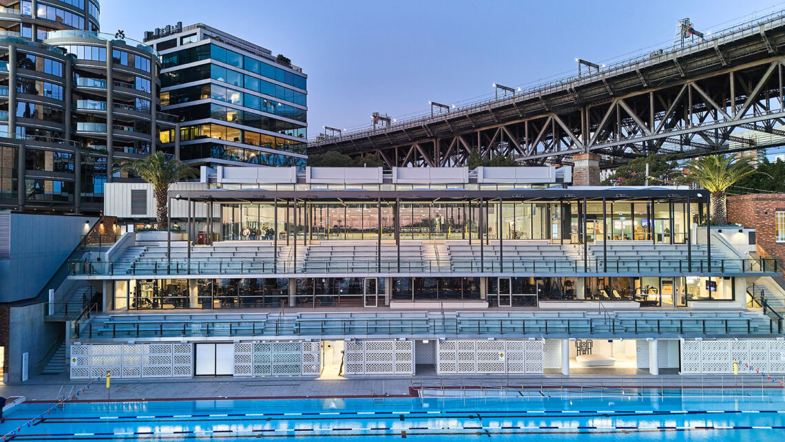 Capral's front glazing on the main level of the north sydney pool