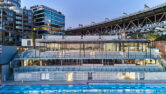 Capral's front glazing on the main level of the north sydney pool