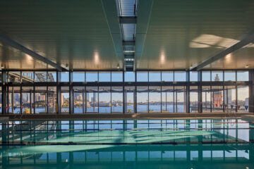 Inside of north sydney pool using caprals framing system